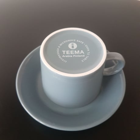 ☆ご予約品☆《ARABIA》Teema コーヒーカップ＆ソーサー　 グレー【廃盤色】iマークとTEEMA　ロゴ