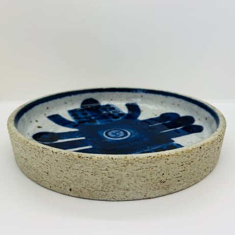 【Inger persson/インガーパーソン】 ブルー×ホワイト　飾り皿　アトリエ作品《Rörstrand》-A