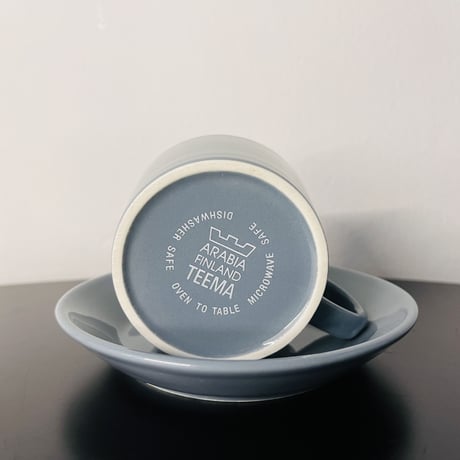 《ARABIA》Teema コーヒーカップ＆ソーサー　 グレー【廃盤色】③