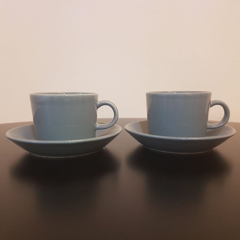ARABIA》Teema コーヒーカップ＆ソーサー 2客セット グレー【廃盤色 