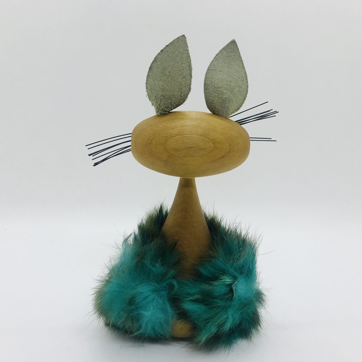 モフモフうさぎ　北欧ヴィンテージ 茶色のファー モフモフうさぎ 北欧ヴィンテージ 茶色のファー