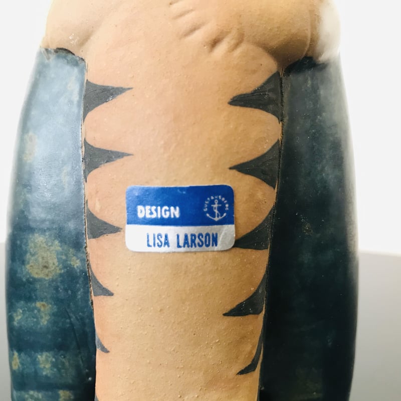 Lisa Larson リサラーソン Pelle Lisa Larson - Pelle Figurine with Cat - Signed - Gustavsberg
