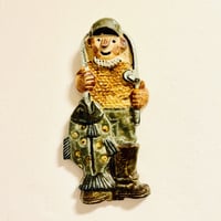 《Ego Stengods》フィッシャーマンの陶板【Fischer 】