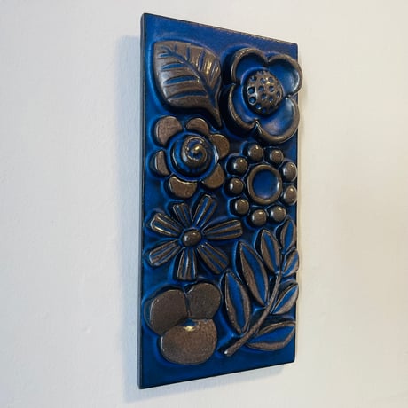 【Berit Ternell】Fleur　ブルーの陶板《Upsala Ekeby》