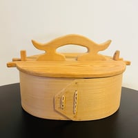 Knäppask  蓋付の木箱