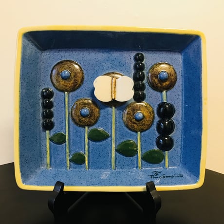 【Timo Sarvimäki】 蝶とお花　陶板《Designhuset》