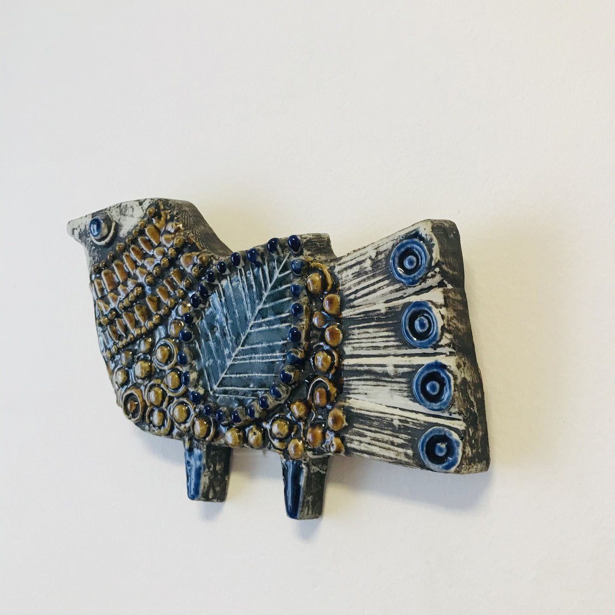 ◆専用◆リサラーソン 陶板 鳥 & エリック・ホグラン リトグラフ Lisa Larson/リサ・ラーソン】 UNIKシリーズ 鳥 《Gustavsberg》