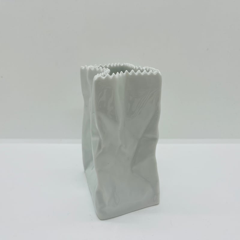 【希少】ローゼンタール 紙袋 花瓶 ピンクベージュ 18cm Tapio Wirkkala】TUTENVASEN 紙袋の花瓶《Rosenthal》 | s