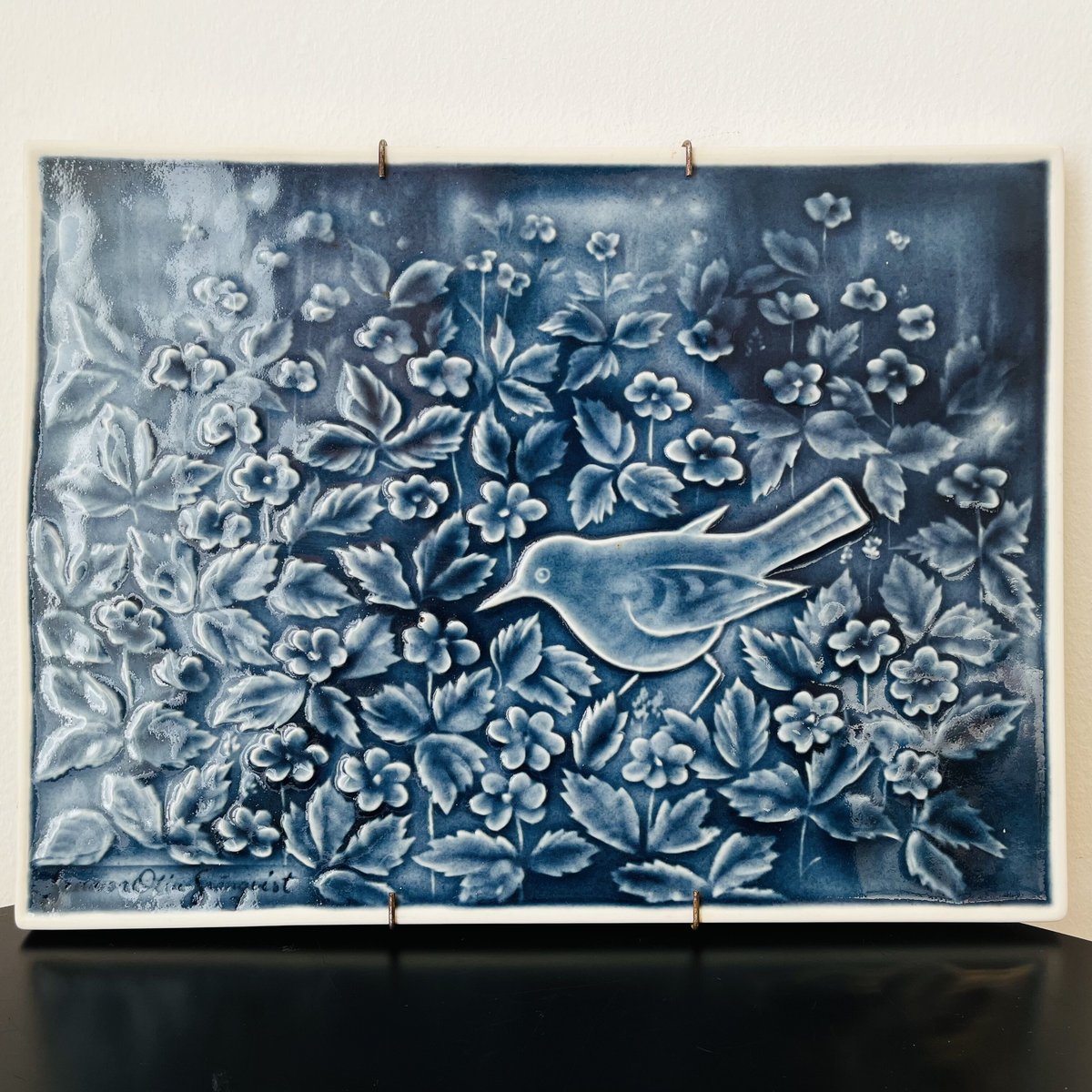 Gunvor Olin-Gronqvist】青い鳥の陶板《Arabia 》 | sugallery