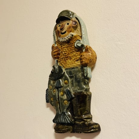 《Ego Stengods》フィッシャーマンの陶板【Fischer 】
