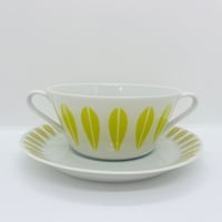 《Lyngby》 ロータス　スープカップセット　ライム×オリーブ　①