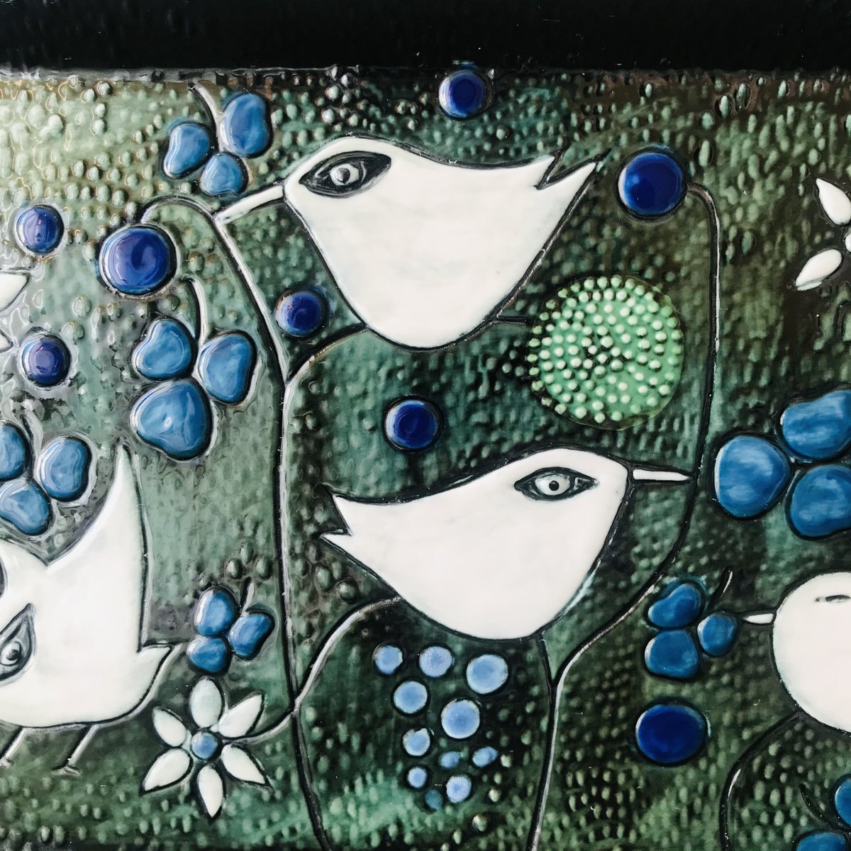 Sylvia Leuchovius 鳥がモチーフの陶版　北欧　ビンテージ Sylvia Leuchovius 鳥がモチーフの陶版 北欧 ビンテージ