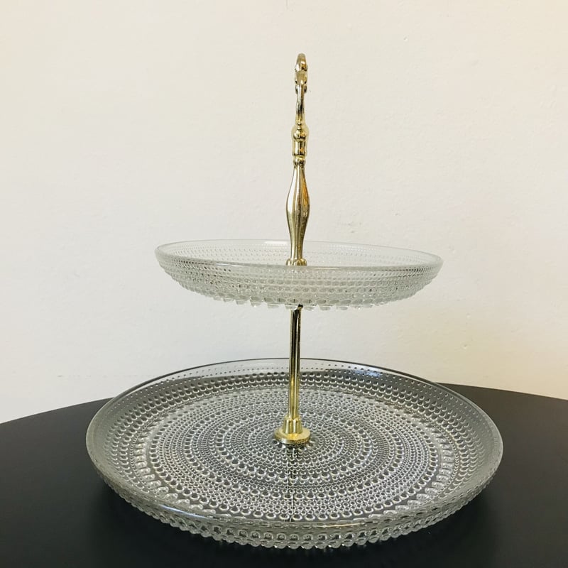 nuutajarvi / ARABIA 》カステヘルミ 2段ケーキスタンド クリア | s