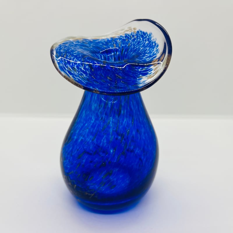 ガラス 水盤 花器 生け花 華道 フラワーベース ブルー 青 ロイヤルブルー 生け花 花器 水盤 宇宙の中心 ガラス 高級おしゃれ 日本製