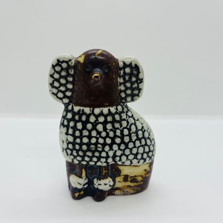 【Lisa Larson / リサラーソン】　Kennel　Tvlling  Pudlar　左向きプードル　《Gustavsberg》