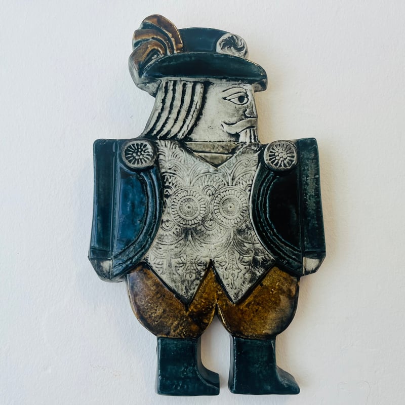 (週末セール)リサラーソン  ドラバント　置物　 近衛兵　壁掛け　陶板 Lisa Larson/リサラーソン】 Drabant 《Gustavsberg》 | s