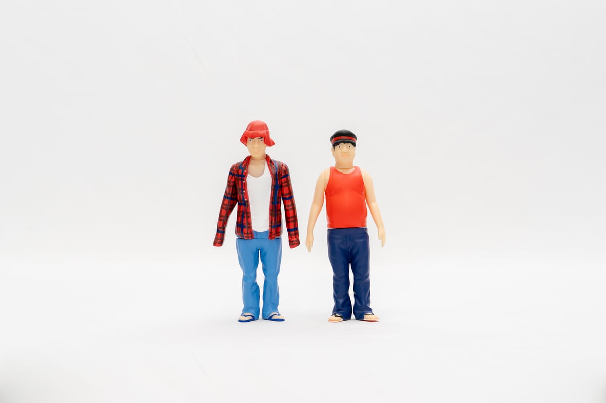 【新品未使用】バナナマン　赤えんぴつ　ソフビ　おーちゃん　ひーとん　ポップアップ 新品未使用】バナナマン 赤えんぴつ ソフビ おーちゃん ひーとん