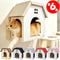 【猫の隠れ家 & 爪とぎハウス!】おうちのインテリアに…!オシャレなキャットハウスです!簡単取り付け!床置き可能!壁の穴あけ無し!