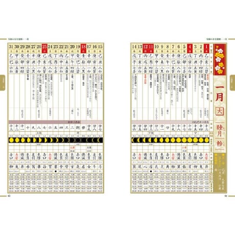 令和8年 神宮館 百彩暦 こよみ 暦 令和8年版 2026年 高島暦 運勢 大安 一粒万倍日 吉方位 恵方 日取り 天赦日 旧暦 年中行事 A5判 選日 中段 二十八宿 フルカラー