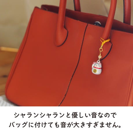 【送料無料】福ねこ招き水琴鈴（白・ゴールド）  招き猫