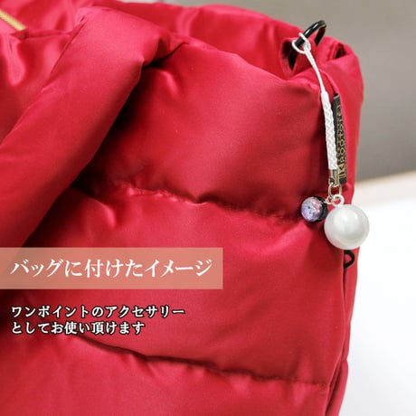【送料無料】 白蛇水琴鈴（はくじゃ）とんぼ玉チャーム付   水琴鈴 開運水琴鈴 ミュージックボール 鈴 お守り ストラップ 根付け 落とし物防止