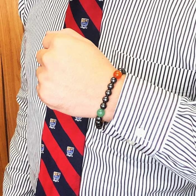 ヘマタイト磁気開運ブレスレット 金運・健康運・厄除け 男性用