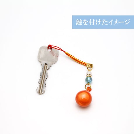 【送料無料】橙黄水琴鈴（とうこう）　丸型・雫型　全2種　開運水琴鈴 ミュージックボール 鈴 お守り ストラップ お財布根付 交通安全 良縁 落とし物防止 オレンジ