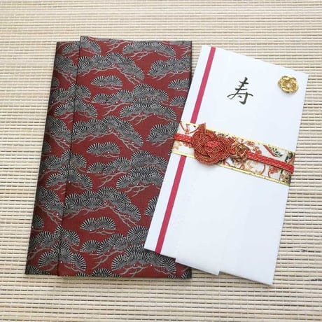 【日本製】西陣織金封ふくさ 松寿 朱【慶事用 女性向け 送料無料 袱紗 ふくさ 結婚式 祝い事 パーティ フォーマル 御祝儀 おしゃれ かわいい】
