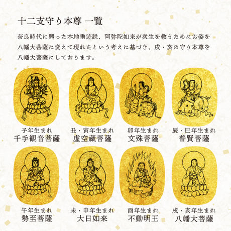 十二支守り本尊 開運 金箔しおり（全１２種類）