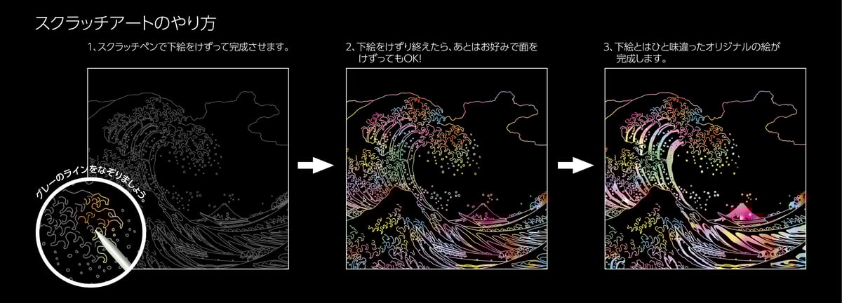 気持ちが穏やかになるスクラッチアート 北斎の世界【スクラッチ 気持ちが穏やかになるスクラッチアート 北斎の世界【スクラッチ