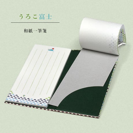 komon+ うろこ富士一筆箋とぽっちセット 2758【一筆箋 ポチ袋 祝い 縁起柄 お年玉 富士山 ノート 文具 おしゃれ かわいい 日本 伝統 和 】