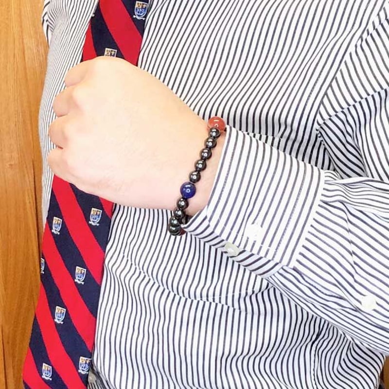 ヘマタイト磁気開運ブレスレット 金運・健康運・厄除け 男性用 ヘマタイト磁気開運ブレスレット 金運・健康運・厄除け 男性用