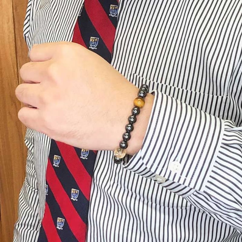 ヘマタイト磁気開運ブレスレット 金運・健康運・厄除け 男性用