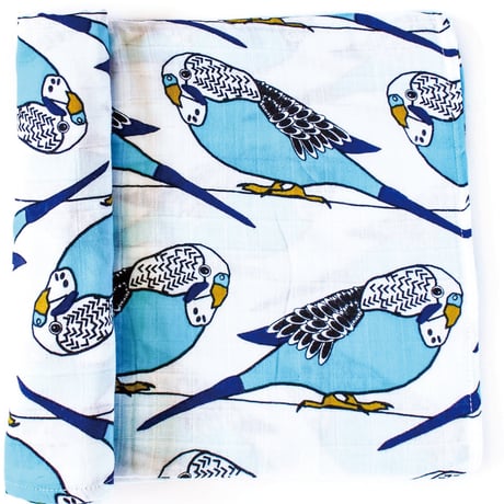 OLIVER+KIT   - Cotton Single Blanket - "Blue Bird"