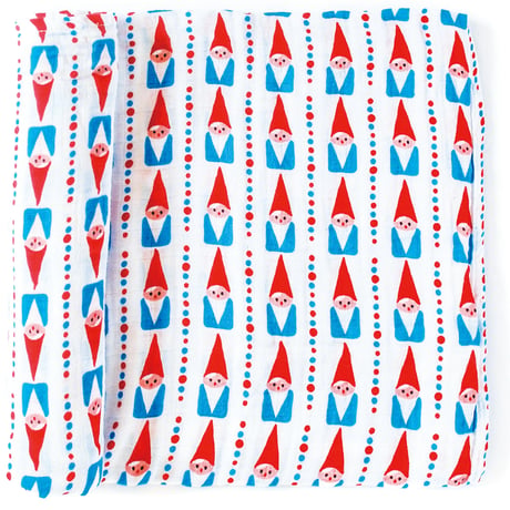 OLIVER+KIT - Cotton Single Blanket - "GNOMIES" Red
