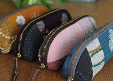 メガネケース　秋色パッチ
