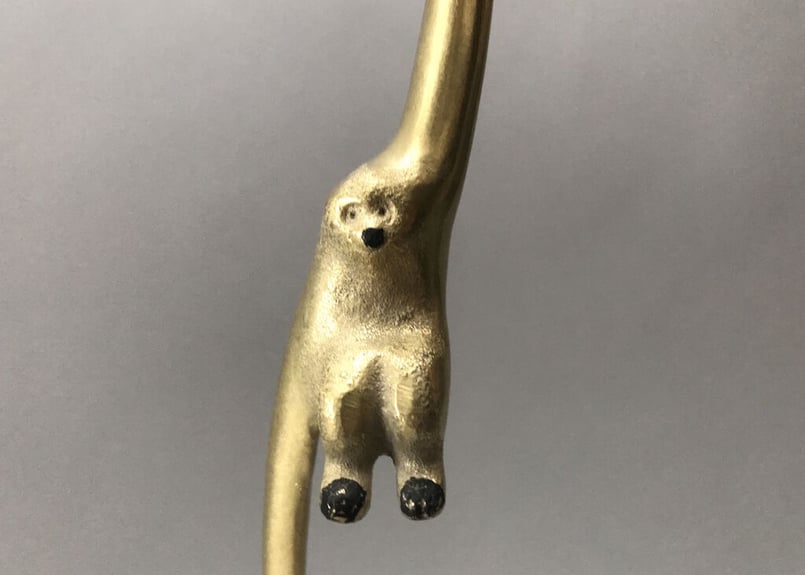 【美品】バカラ　猿　さる　サル　申　ゴールド 申」（さる） 干支香合