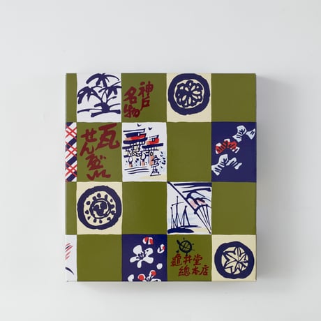 小瓦せんべい５４枚箱入（２枚包 X ２７）  【レトロパッケージ】
