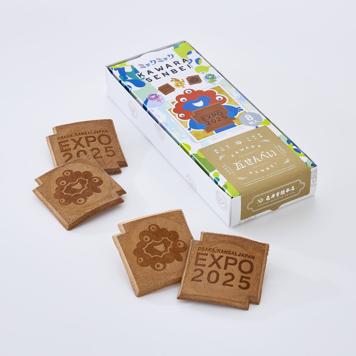 EXPO2025ミャクミャク瓦せんべい 8枚入箱（1枚包 X 8） | 亀井堂総本店