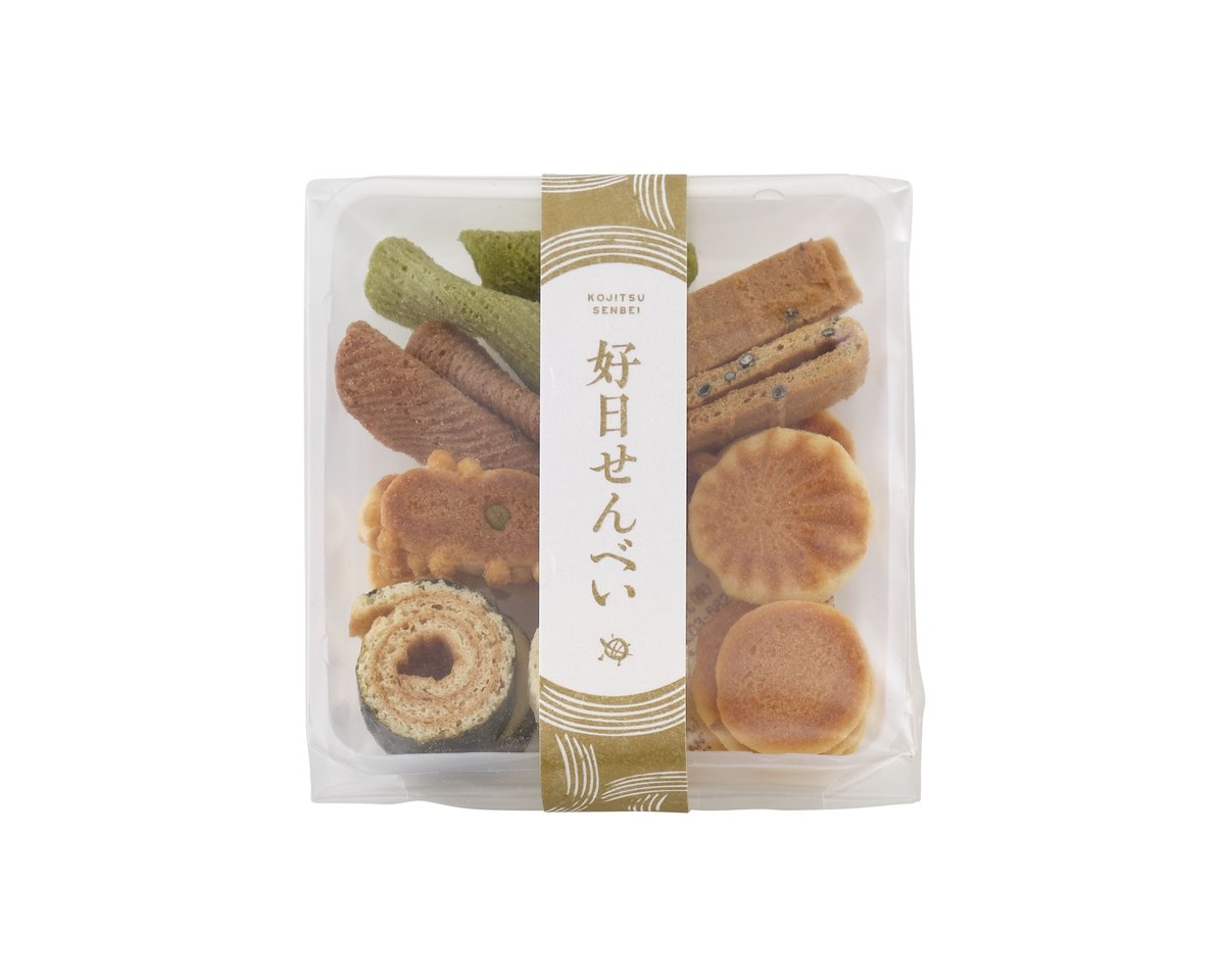 瓦せんべい36枚 × 好日せんべい4種1列 × 豊穣ぜんざい3個（7758