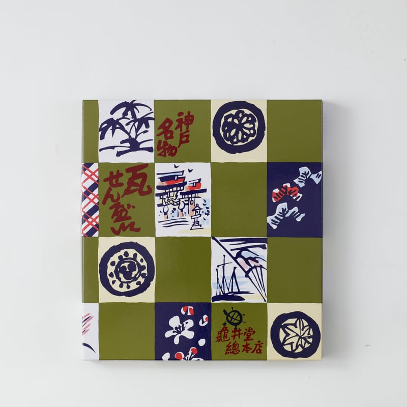 おがわせんせい 小瓦せんべい18枚箱入（2枚包 X 9）【レトロパッケージ】 | 亀井堂