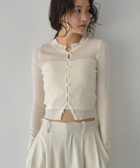 Sheer Rib Knit Cardigan t1911-494