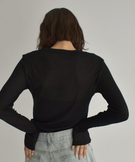 Long sleeve Sheer Tops t1911-444