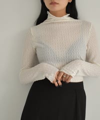 Jacquard Turtleneck Tops t1911-160