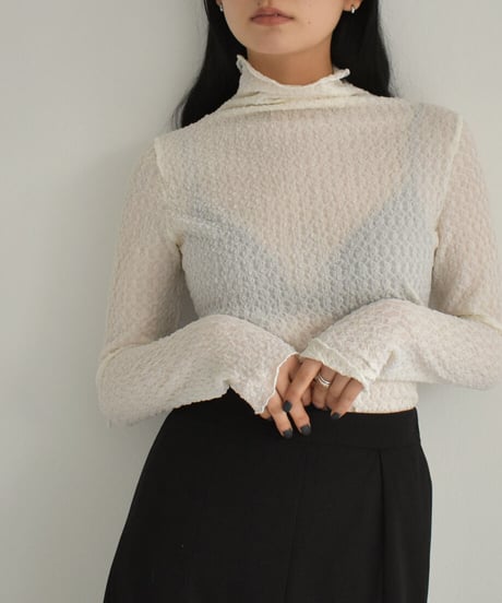 Jacquard Turtleneck Tops t1911-160