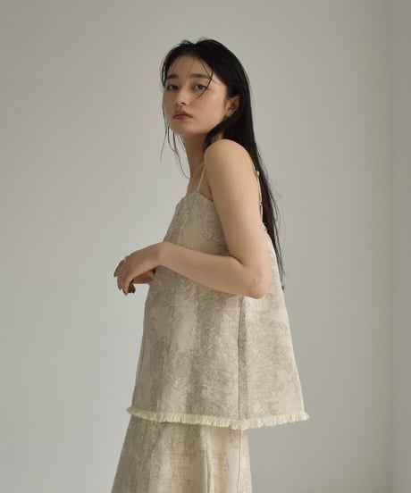 Cottonlinen Jacquard Camisole【セットアップ着用可能】 t1911-203