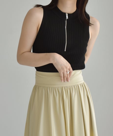 Half Zip Nosleeve Knit Tops t1911-289