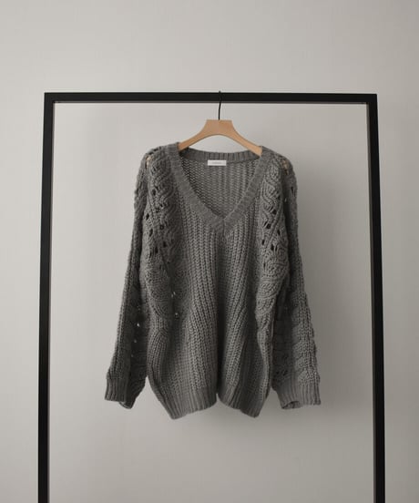 Openwork Vneck Knit t1911-94