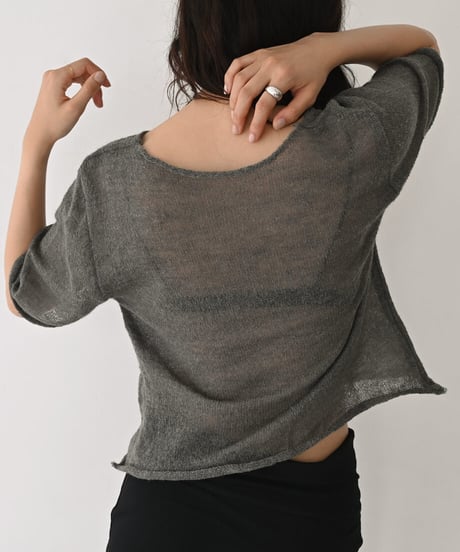 Layered Halfsleeve Sheer Knit t1911-435