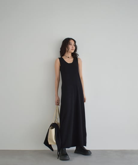 Stole Set Nosleeve Knit Onepiece op-0202009561